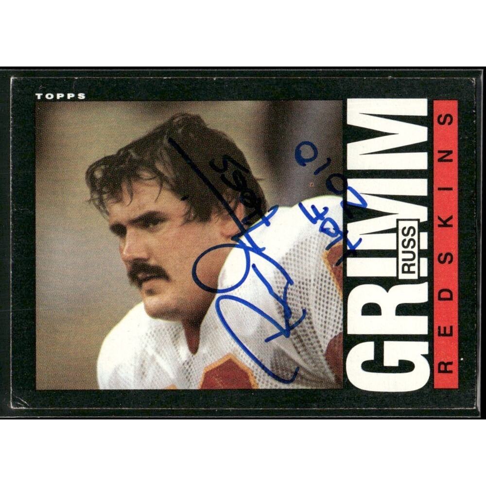 1985 Topps Russ Grimm Auto Washington Redskins #182